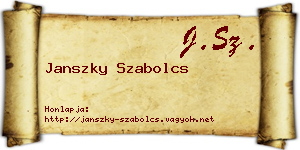 Janszky Szabolcs névjegykártya