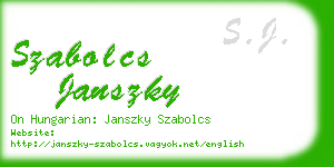 szabolcs janszky business card